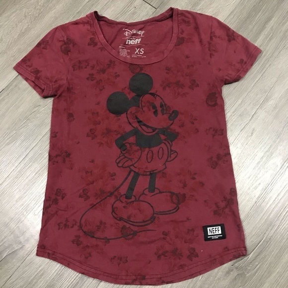 Disney “NEFF” Mickey Mouse Floral T-Shirt size XS - Picture 1 of 8